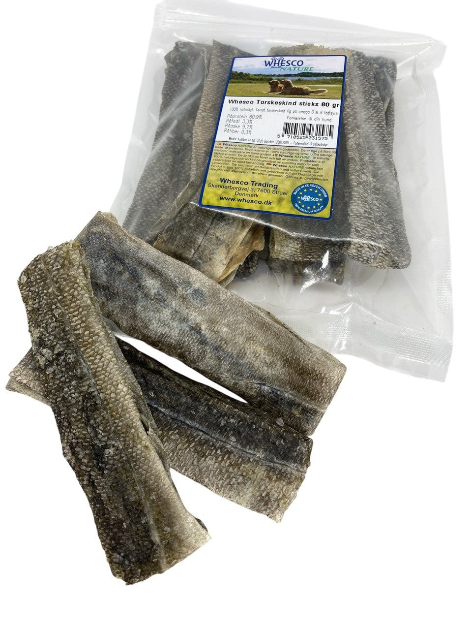 Whesco Torskeskinn Sticks 80g