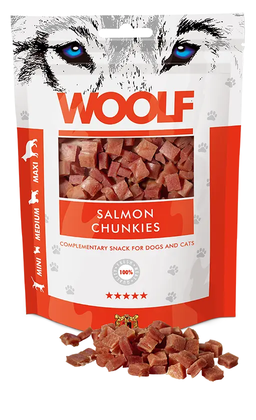 Woolf salmon chunkies 100g