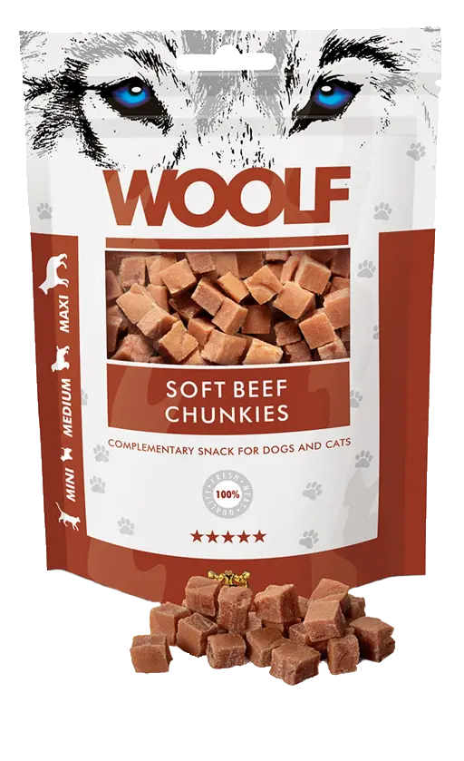 Woolf Beef Chunkies 100g