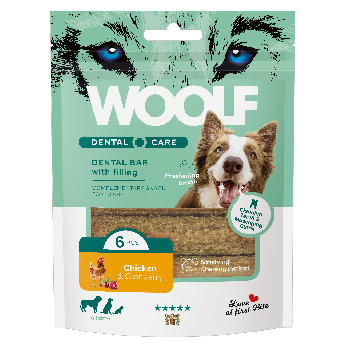 Woolf Dental Care Kylling & Tranebær Bar 108 g