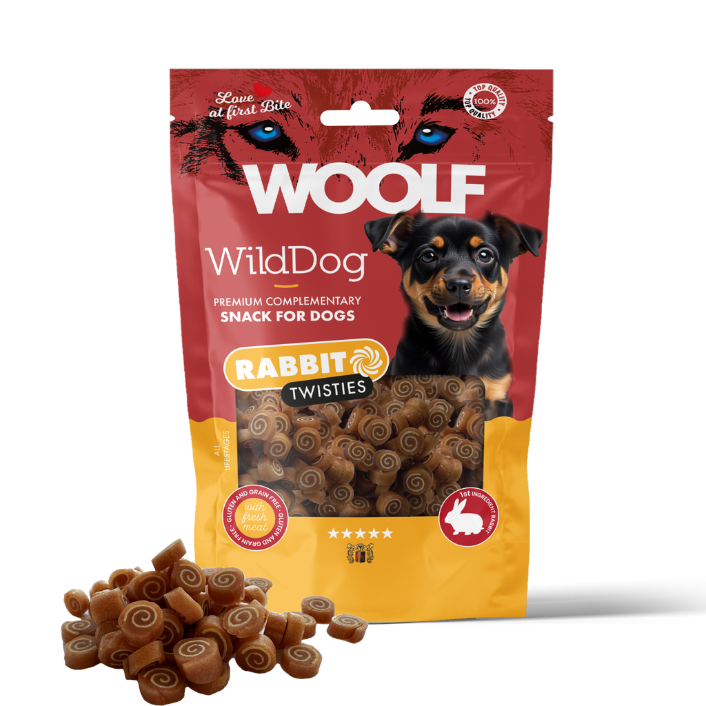 Woolf WildDog Kanin & Torsk Twisties 100 g